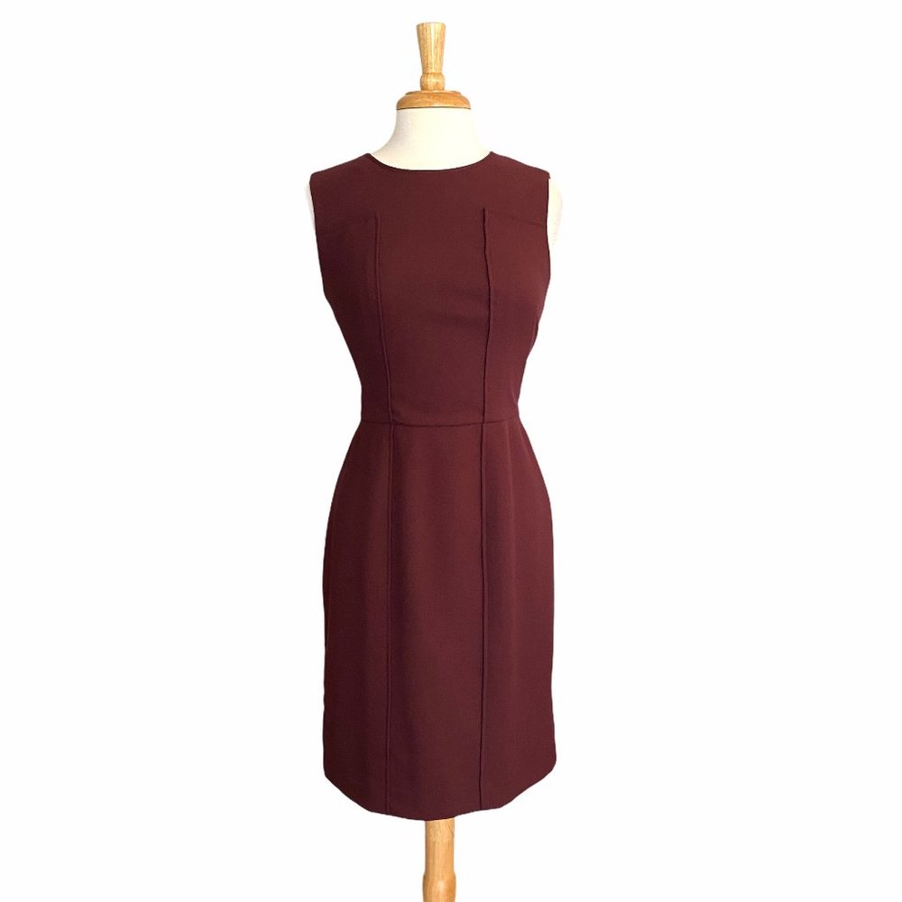 Banana Republic Dress Burgundy Sheath Crepe 10